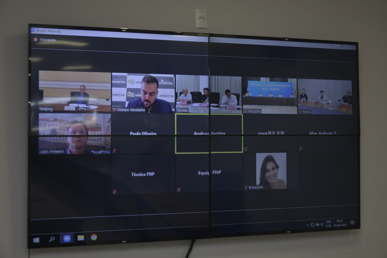 Em videoconferência, Aparecida e cidades chinesas discutem práticas no combate à Covid-19