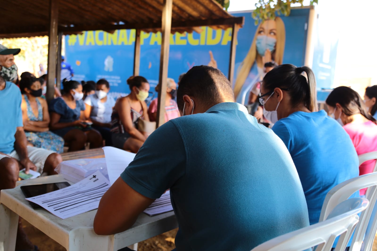 Ação itinerante imuniza moradores de bairros afastados de Aparecida contra a Covid-19