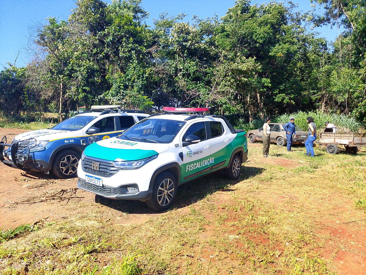 GCM e Semma atuam em novo flagrante de descarte irregular em Aparecida