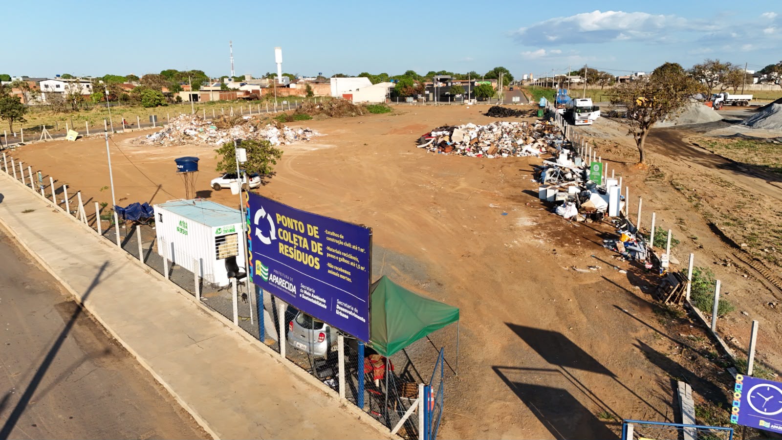 Ponto de Coleta de Resíduos criado pela Prefeitura de Aparecida recebeu quase 500 toneladas em apenas dois meses